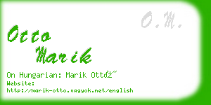 otto marik business card